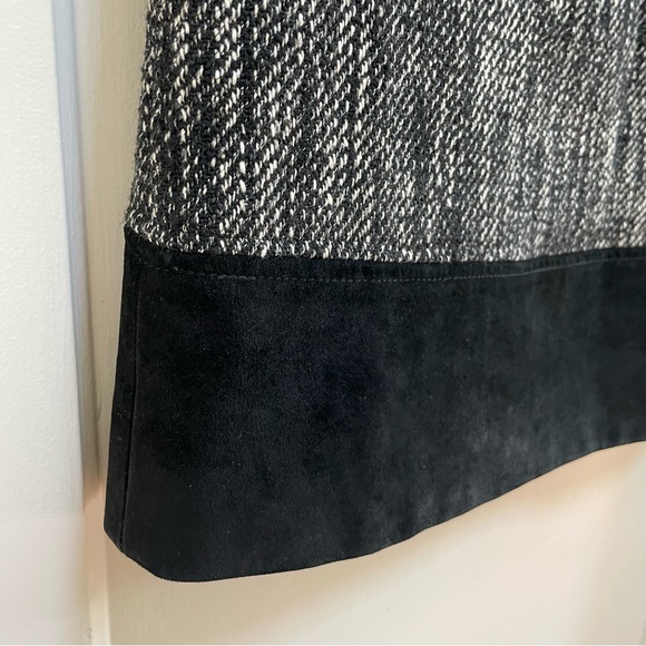 Milly sleeveless wool blend mini dress with suede hem - Picture 7 of 15